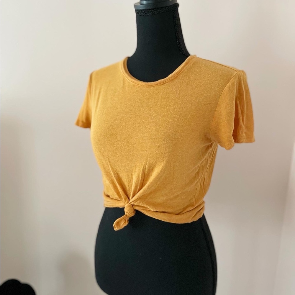 Mustard yellow crop top
